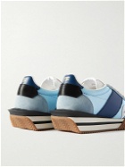 TOM FORD - James Rubber-Trimmed Leather, Suede and Nylon Sneakers - Blue