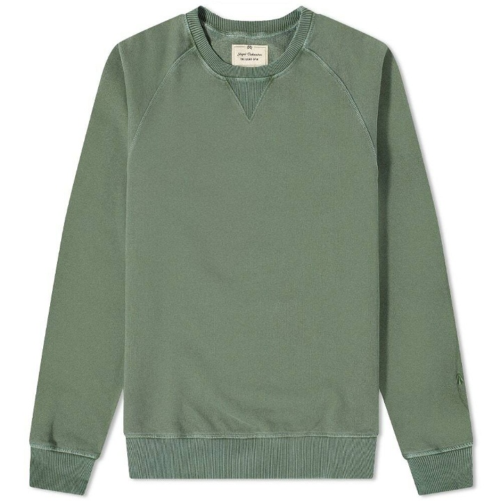 Photo: Nigel Cabourn Men's Embroidered Arrow Crew Sweat in Sports Green