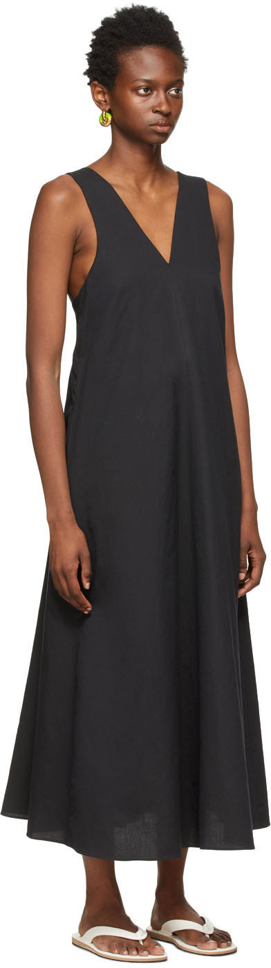 dries van noten cotton dress Dries Van Noten Black Cotton & Paper Dress Dries Van Noten