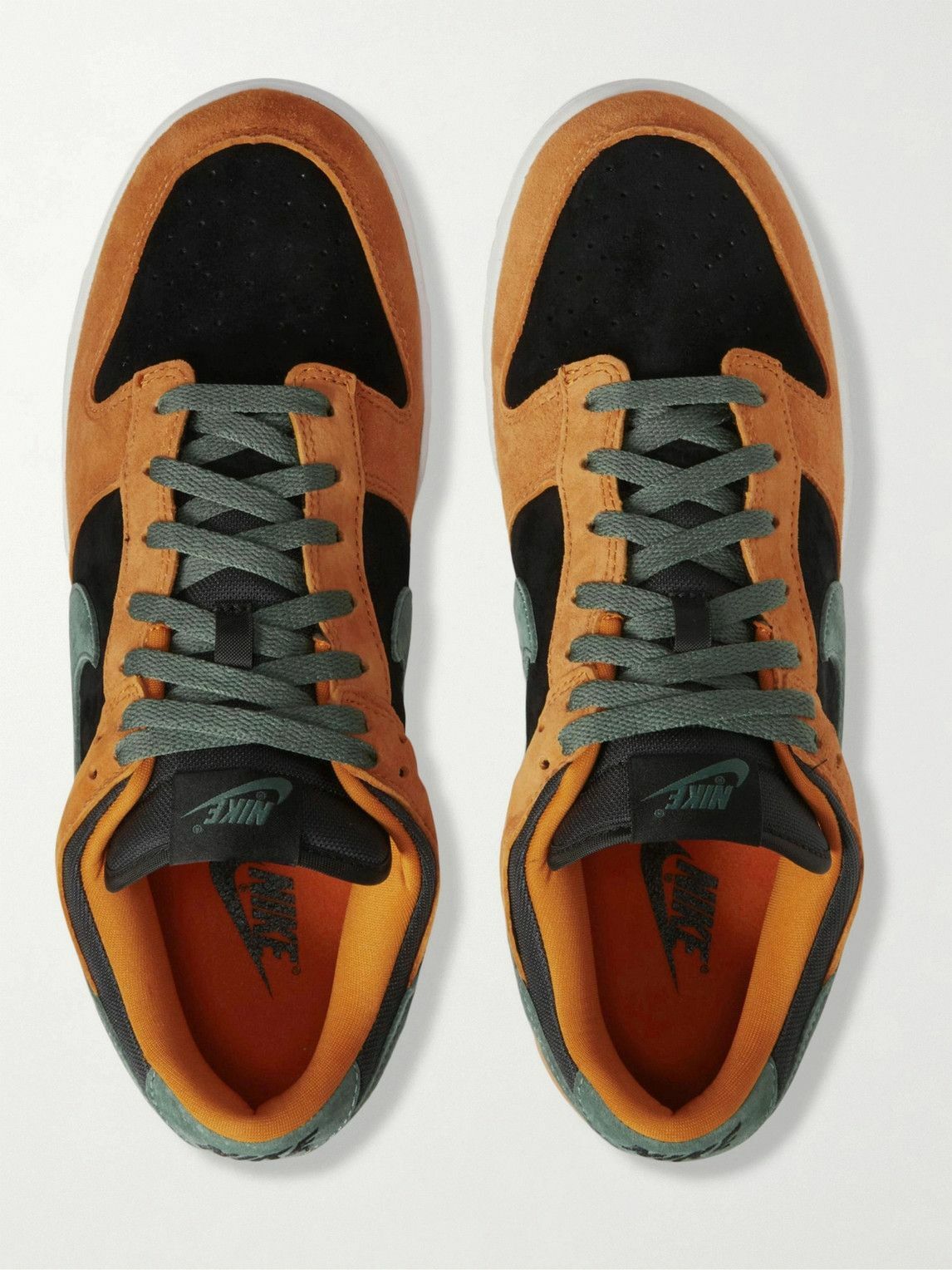 Nike - Dunk Low Mesh-Trimmed Suede Sneakers - Brown