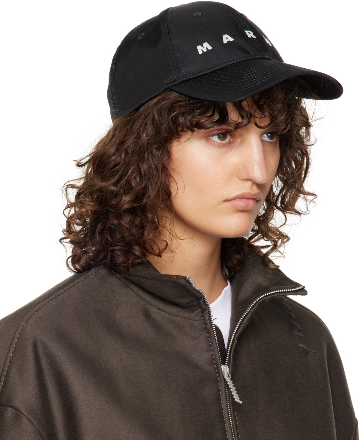 Marni Black Embroidered Logo Baseball Cap