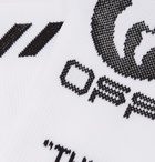 Off-White - Logo-Intarsia Stretch-Knit Socks - White