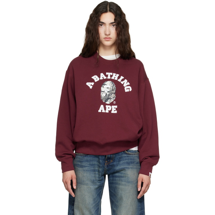 Photo: BAPE Red Tree Edge Camo College Relaxed Fit Crewneck Sweatshirt