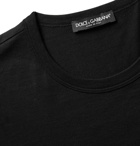 Dolce & Gabbana - Logo-Appliquéd Cotton-Jersey T-Shirt - Men - Black