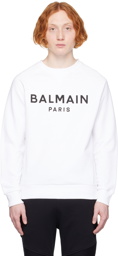 Balmain White Printed Sweatshirt