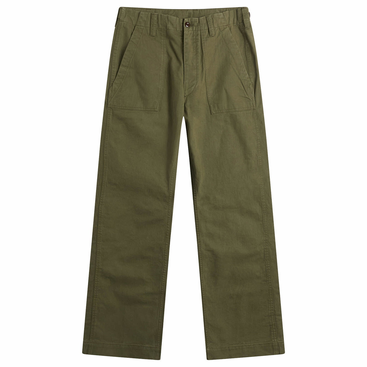 Drake's Men's Twill Fatigue Trousers in Khaki
