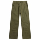 Drake's Men's Twill Fatigue Trousers in Khaki
