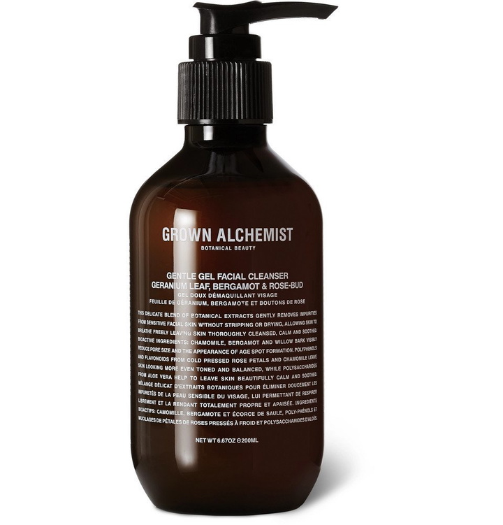 Photo: Grown Alchemist - Gentle Gel Facial Cleanser - Geranium Leaf, Bergamot & Rose-Bud, 200ml - Colorless