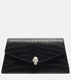 McQueen Skull Mini croc-effect leather clutch