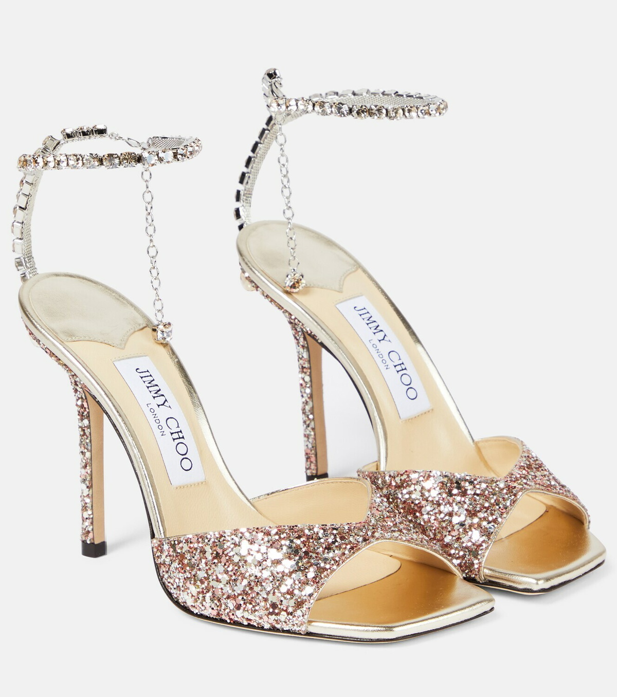 Lance glitter sandals Jimmy Choo Grey size 36.5 EU in Glitter - 16143116