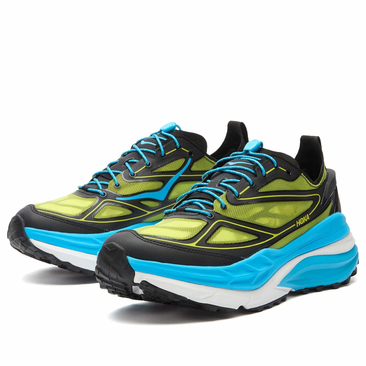 HOKA ONE ONE U Stinson One7 Sneaker in Black/Skyward Blue