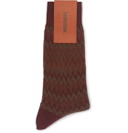 Missoni - Three-Pack Crochet-Knit Cotton-Blend Socks - Brown