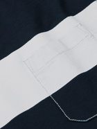 Incotex - Zanone Striped Ice Cotton-Jersey T-Shirt - Blue