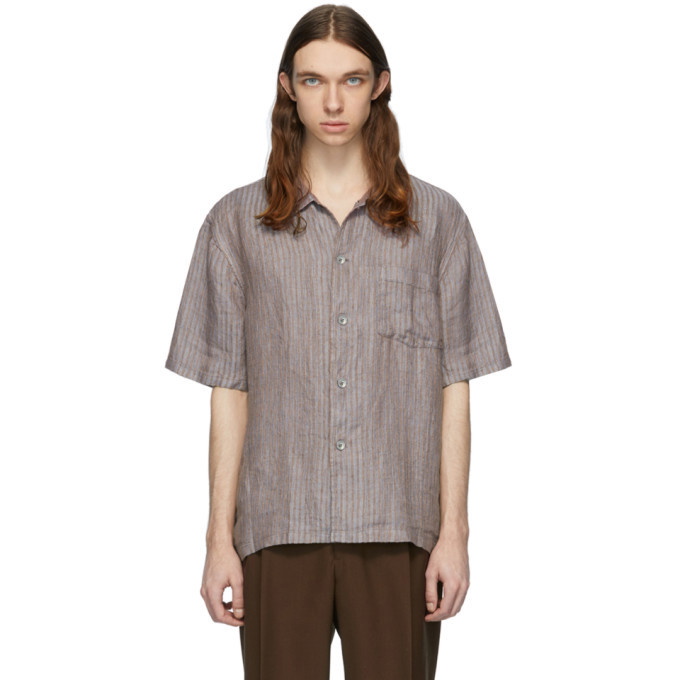 Photo: Our Legacy Blue and Brown Box Short Sleeve Shirt