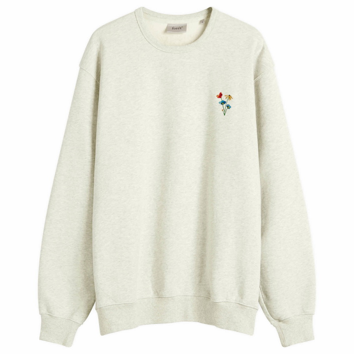 Photo: Foret Men's Noon Element Crew Sweatshirt in Snow Melange