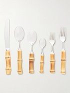 Lorenzi Milano - Stainless Steel, Bamboo, Leather and Ebony Tableware Set