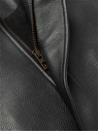 LOEWE - Textured-Leather Bomber Jacket - Black