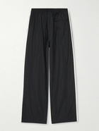 Balenciaga - adidas Wide-Leg Striped Logo-Print Cotton-Blend Shell Track Pants - Black