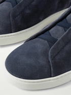 Zegna - Triple Stitch Suede Sneakers - Blue