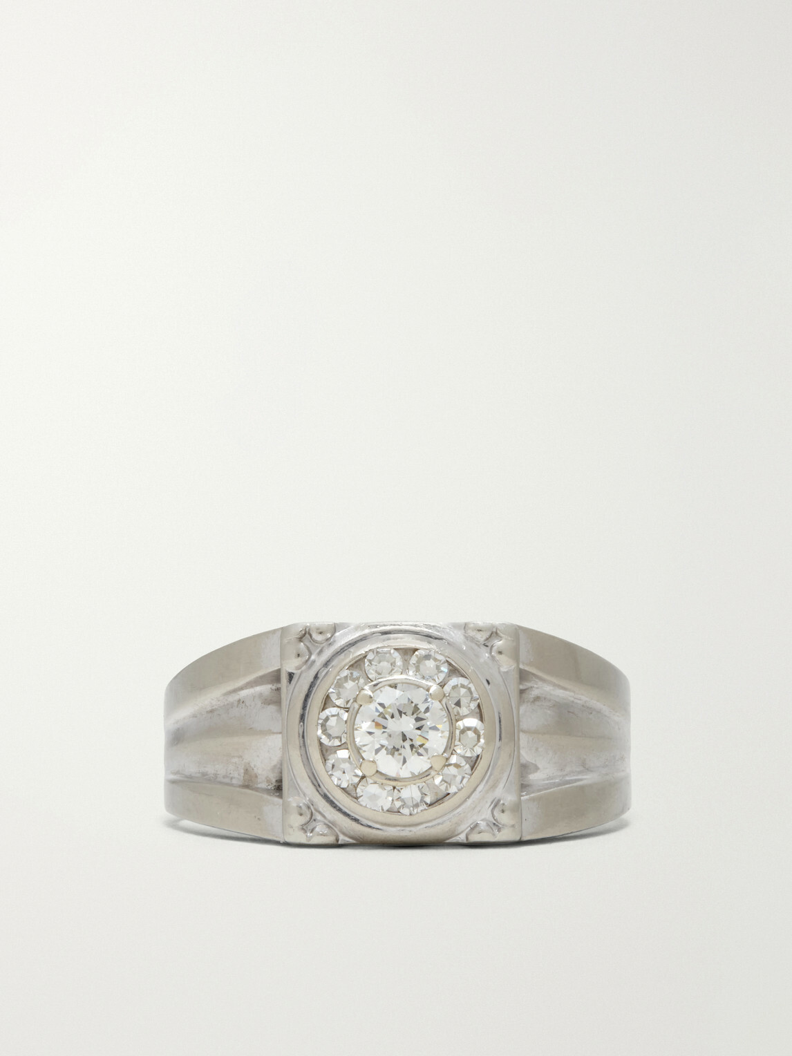 FOUNDWELL - Vintage 1980s 14-Karat White Gold Diamond Ring - Silver