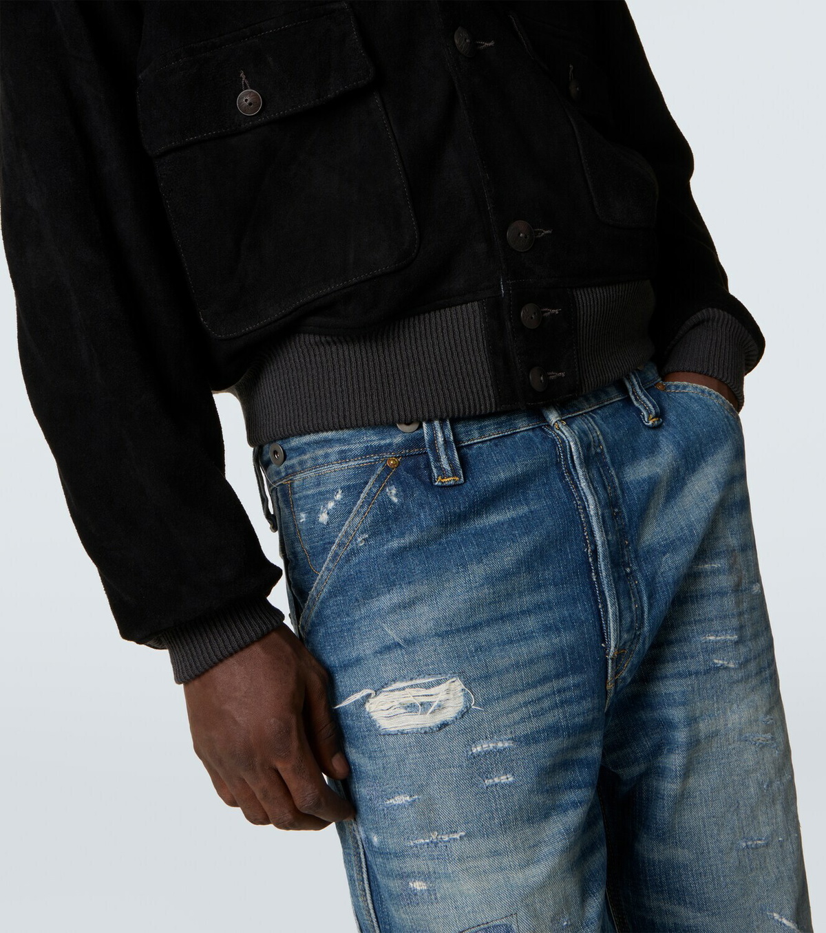 RRL Mason suede bomber jacket