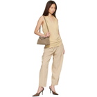 TOTEME Tan T-Lock Suede Clutch
