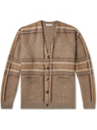 Flagstuff - Checked Knitted Cardigan - Brown