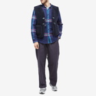 Portuguese Flannel Men's Trim Check Shirt in Navy