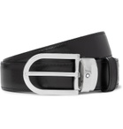 Montblanc - 3cm Black Reversible Leather Belt with Two Buckles - Black