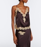 Dôen Kira lace-trimmed silk satin camisole