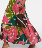 Velvet Lydia printed cotton and silk maxi skirt