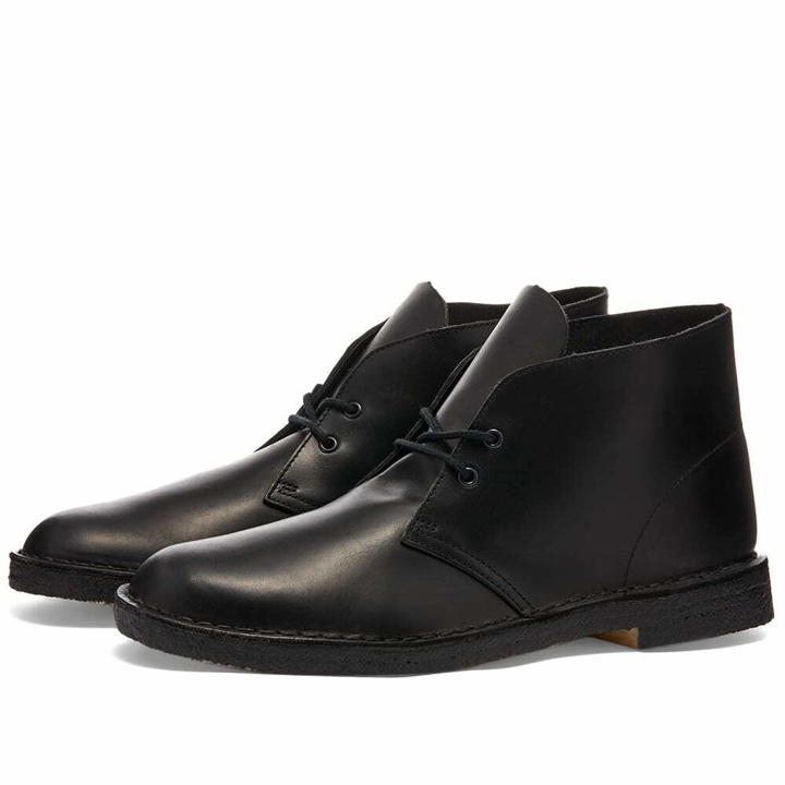 Photo: Clarks Originals Men's Desert Boot in Black Polished