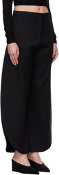 ALAÏA Black Petal Wool Trousers