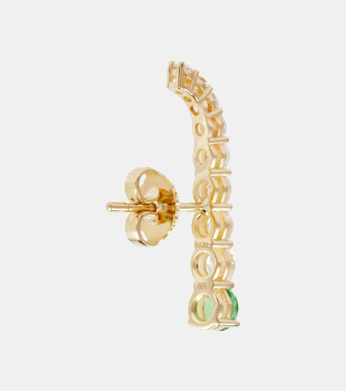 Melissa Kaye Aria 18kt yellow gold earring with diamonds and garnet