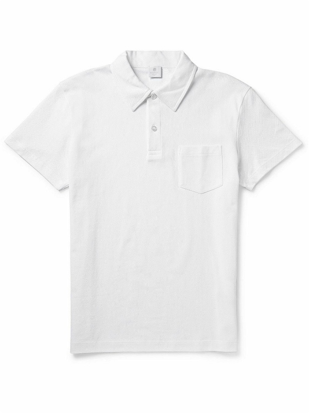 Photo: Sunspel - Riviera Cotton-Mesh Polo Shirt - White