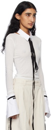 Ann Demeulemeester White Fiene Long Sleeve T-shirt