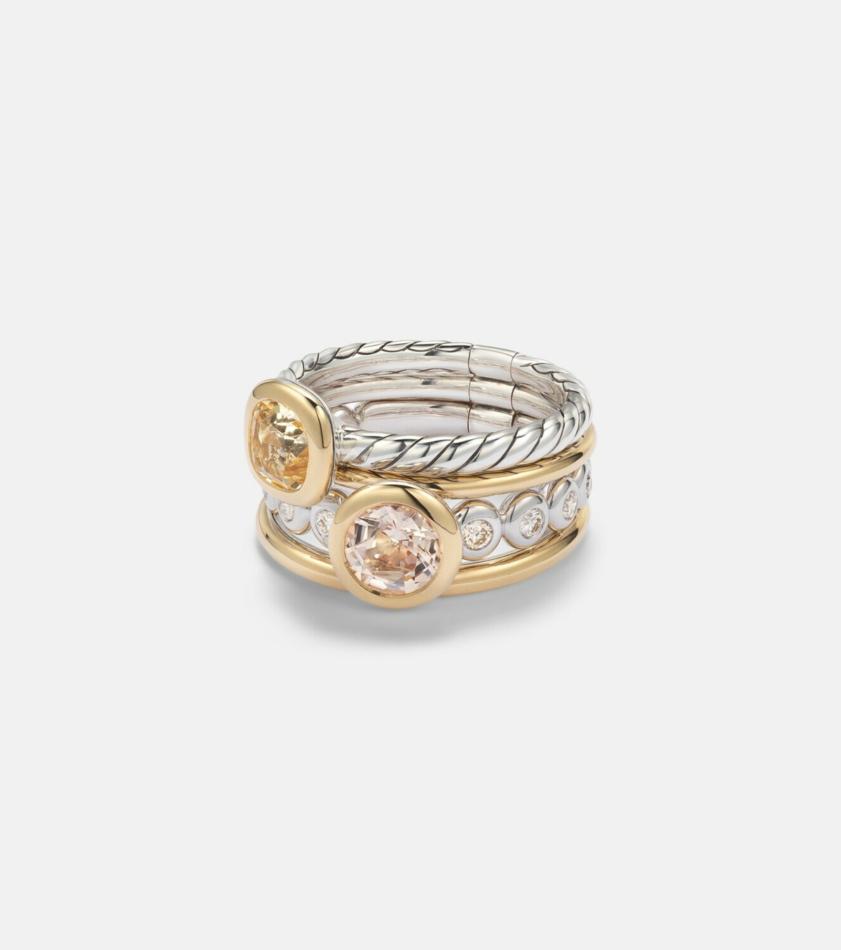 David Yurman DY Mercer® 18kt gold and sterling silver ring with gemstones
