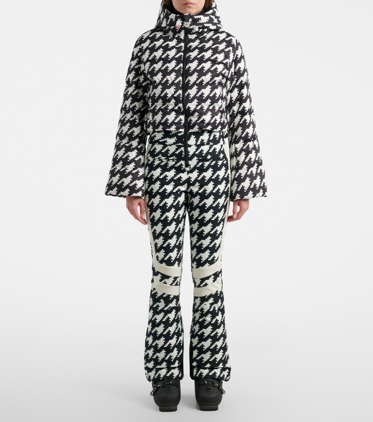 Perfect Moment Polar Flare houndstooth down ski suit