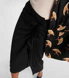 Dries Van Noten Gathered cotton midi skirt