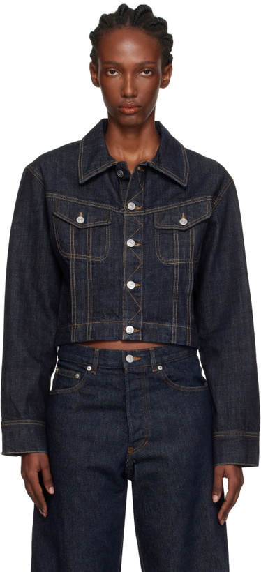 Photo: Victoria Beckham Navy Cropped Denim Jacket