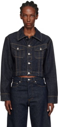 Victoria Beckham Navy Cropped Denim Jacket