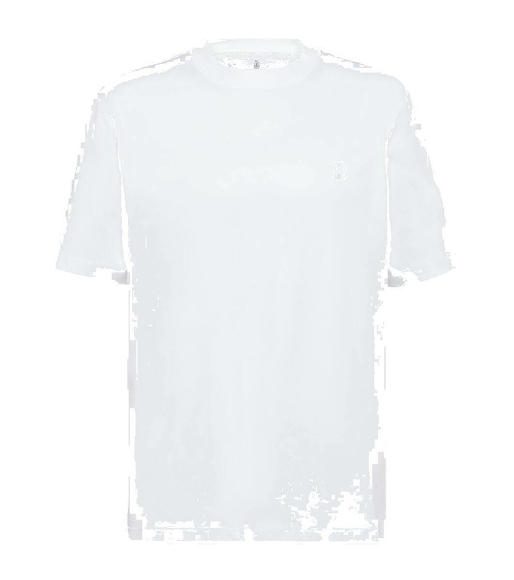 Photo: Brunello Cucinelli Logo cotton jersey T-shirt