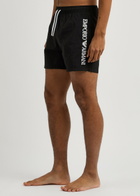 Emporio Armani Logo-embroidered Nylon Swim Shorts Black