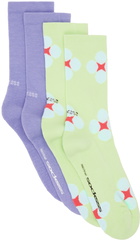 SOCKSSS Two-Pack Purple & Green Socks