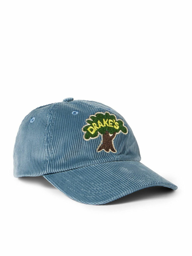 Photo: Drake's - Logo-Embroidered Cotton-Corduroy Baseball Cap