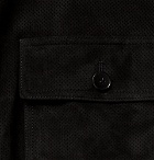 The Row - James Perforated Suede Bomber Jacket - Black