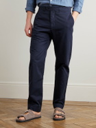 Hartford - Taylor Straight-Leg Cotton-Gabardine Trousers - Blue