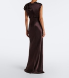 Tove Saige gathered satin gown