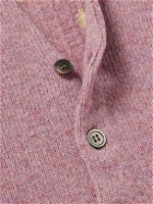 KAPITAL - Distressed Jacquard-Knit Wool Cardigan - Purple