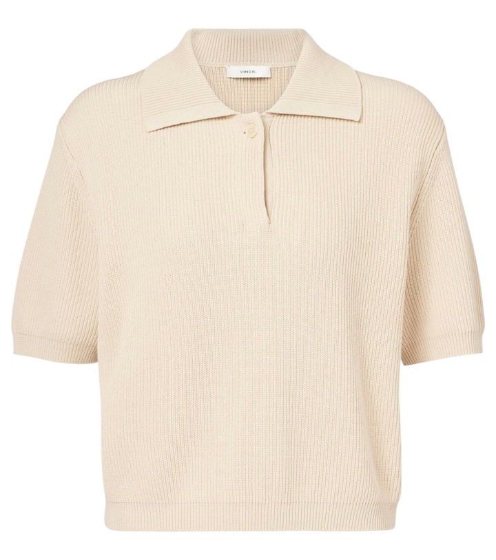 Photo: Vince Ribbed-knit silk and cotton polo shirt